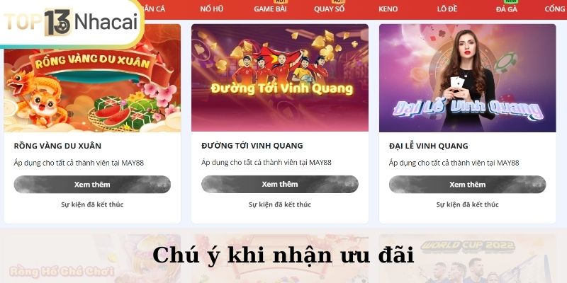 Chú ý khi nhận ưu đãi