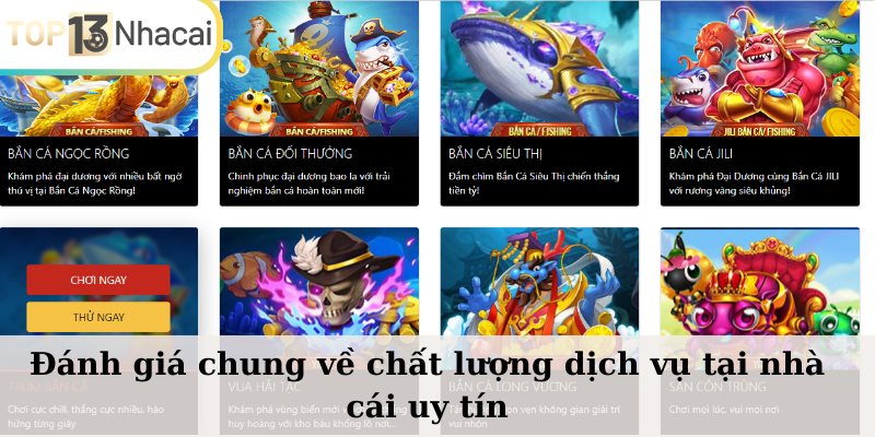 Đánh giá chung về chất lượng dịch vụ tại nhà cái uy tín