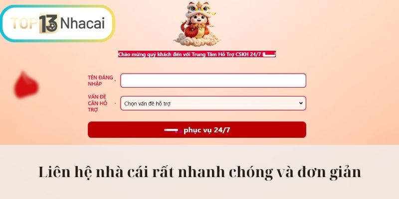 Liên hệ nhà cái rất nhanh chóng và đơn giản
