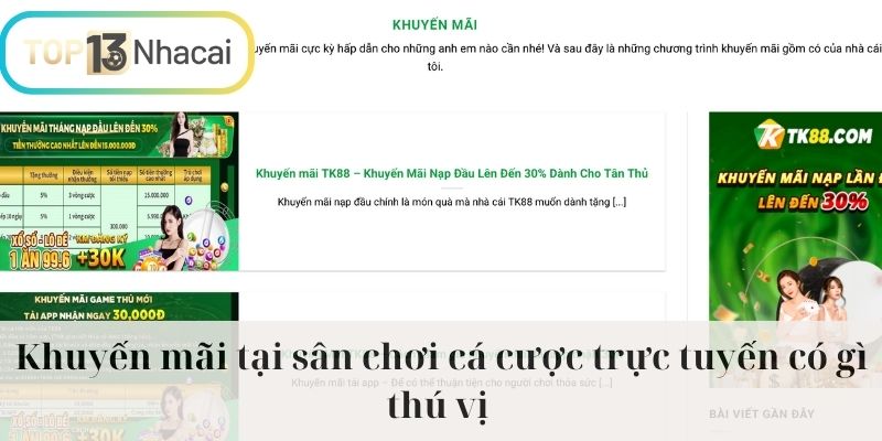 Khuyến mãi tại sân chơi cá cược trực tuyến có gì thú vị