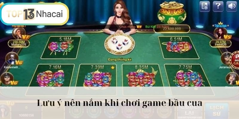 Lưu ý nên nắm rõ khi chơi bầu cua