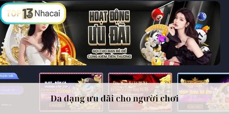 Đa dạng ưu đãi cho người chơi