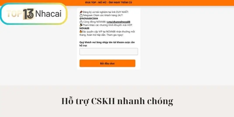 Hỗ trợ CSKH nhanh chóng 