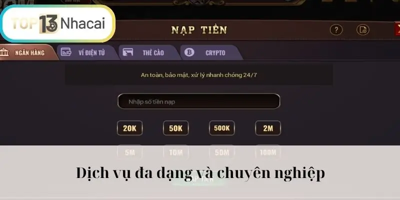 Đa dạng dịch vụ với chuyên nghiệp 